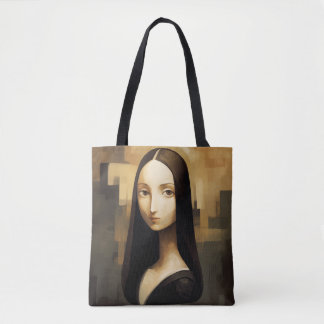 Bolsa Tote Uma Mona Lisa reimaginou, um clássico, mas também