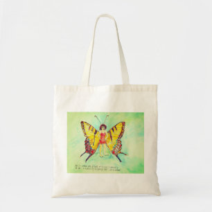 Bolsa Tote Uma mulher com asas de borboleta
