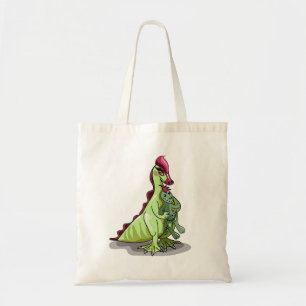 Bolsa Tote Uma Mulher Hadrosaurus Segurando Uma Boneca.