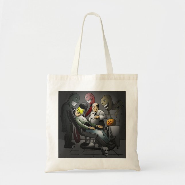 Bolsa Tote Uma noite de Halloween no dentista (Frente)