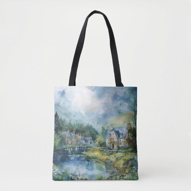 Bolsa Tote Uma Pacífica Aldeia Escocesa (Frente)