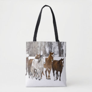 Bolsa Tote Uma paisagem de inverno de corrida