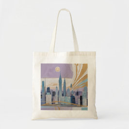Bolsa Tote Uma Paisagem Urbana Lunar