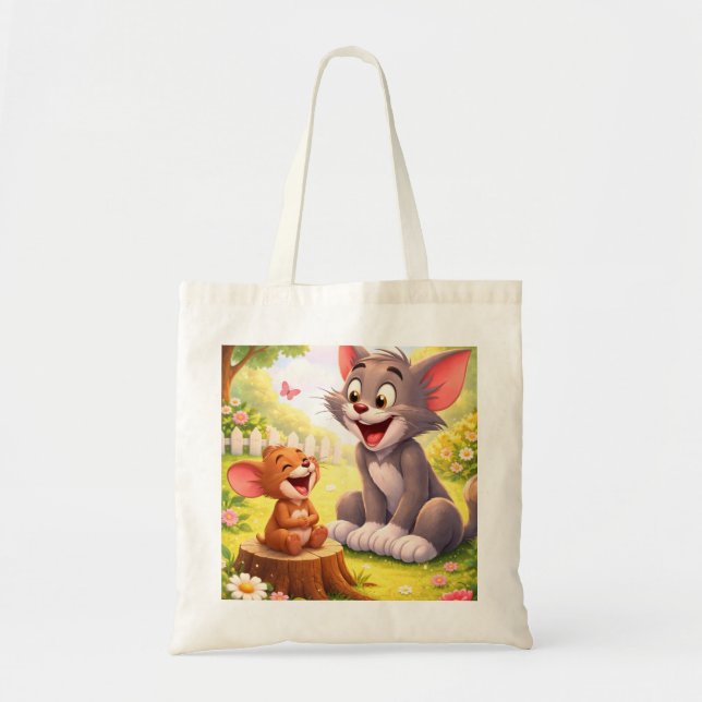Bolsa Tote Uma Pausa Alegre no Jardim (Frente)