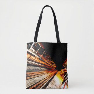 Bolsa Tote Uma perspectiva de um trem urbano