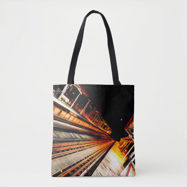 Bolsa Tote Uma perspectiva de um trem urbano (Frente)