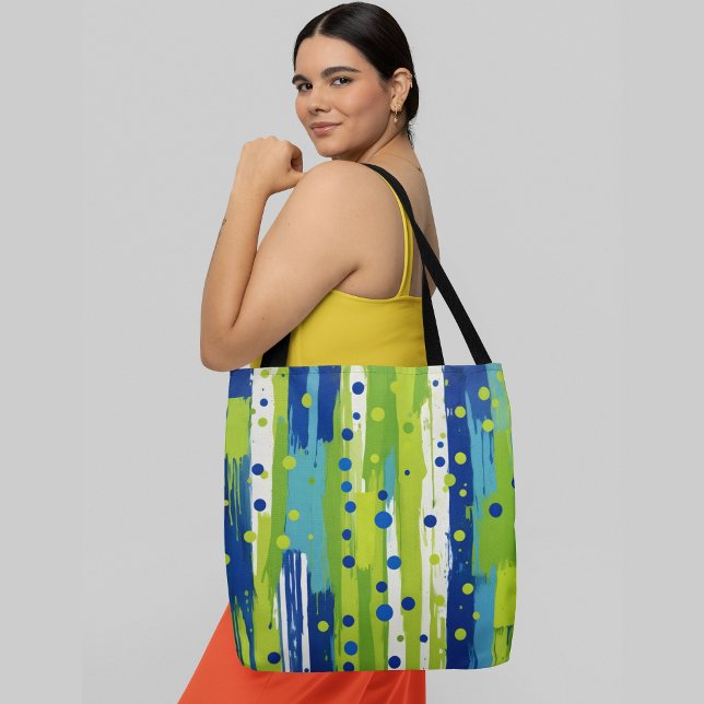 Bolsa Tote Uma pintura de abstrato com faixas verticais (Criador carregado)