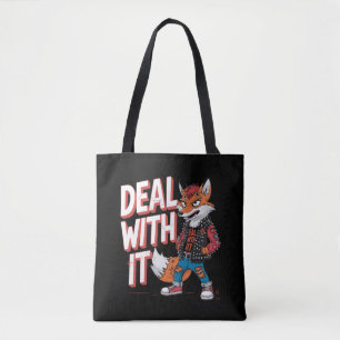Bolsa Tote Uma raposa de desenho animado no estilo Harajuku p