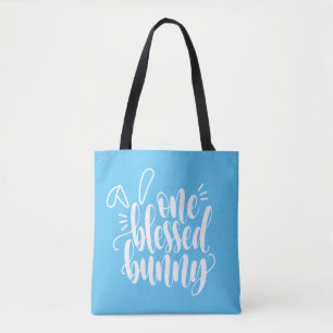 Bolsa Tote Uma Tipografia De Páscoa De Bunny Abençoada  Sac