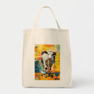 Bolsa Tote Uma Vaca Patinando em um Parque em um Dia Ensolara