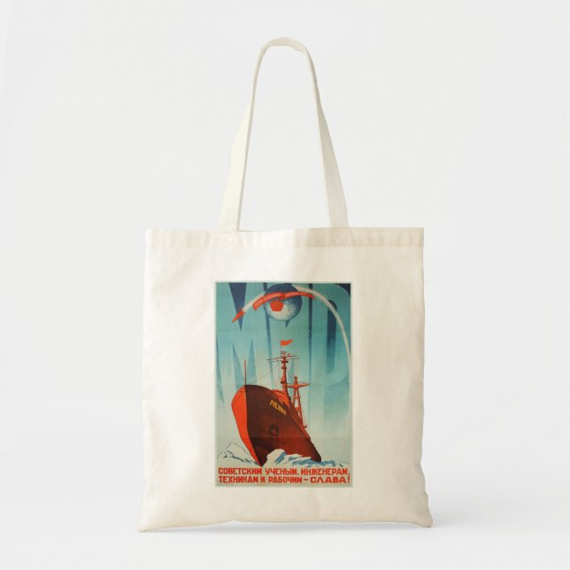 Bolsa Tote União Soviética URSS Propaganda Espacial Viagem Vi (Frente)