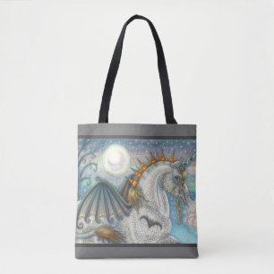 BOLSA TOTE UNICORN GÓTICO DE HALLOWEEN COM ASAS DE BATER, CA