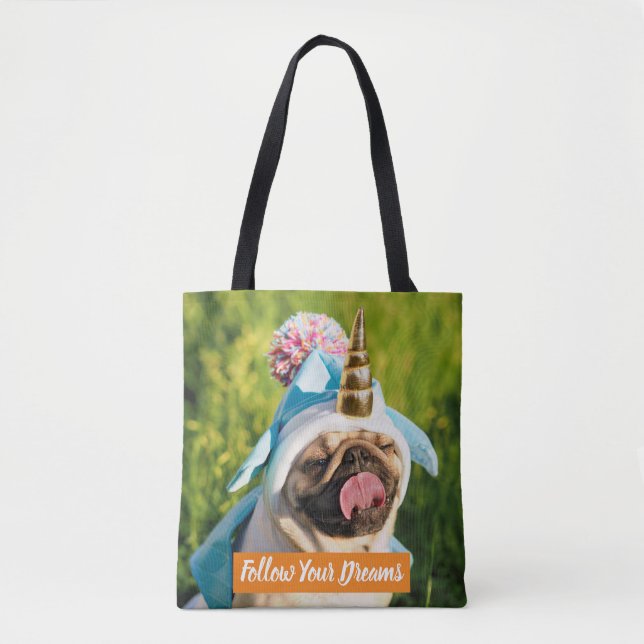 Bolsa Tote Unicorn Pug (Frente)