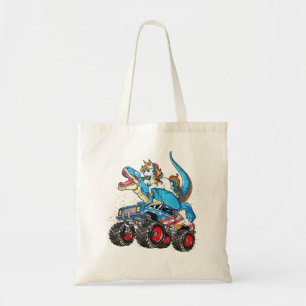 Bolsa Tote Unicorn Riding T rex Monster Truck Boys Girls Unic
