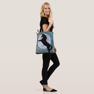 Bolsa Tote Unicorn Silhouette Full Moon Night Sky, ZKOA