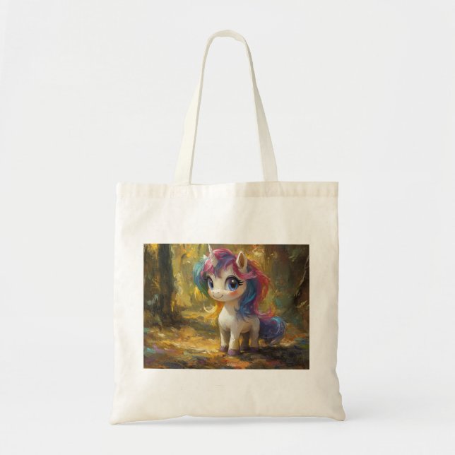 Bolsa Tote Unicórnio Colorido (Frente)