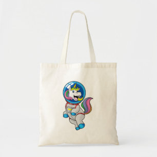Bolsa Tote Unicórnio como astronauta no espaço