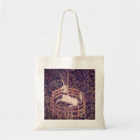 Unicórnio do vintage na tapeçaria do captiveiro