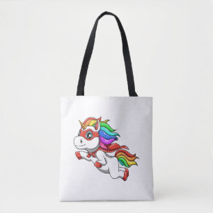 Bolsa Tote unicórnio engraçado como herói para um super-herói