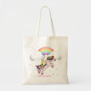 Bolsa Tote Unicórnio Mágico Adorável, Arco-íris, Estrelas Col