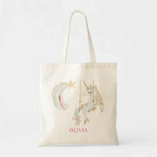 Bolsa Tote Unicórnio mágico no Ouro Swing