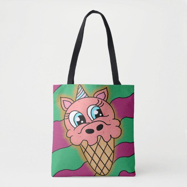 Bolsa Tote unicórnio sorvete (Frente)