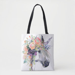 Bolsa Tote Unicórnio Vestido Floral