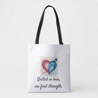Bolsa Tote Unidos no Amor, banda larga, homem e mulher