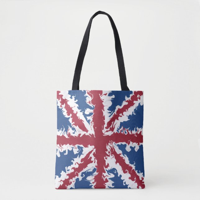 Bolsa Tote Union Jack Bag, UK Flag Liquid Art (Frente)