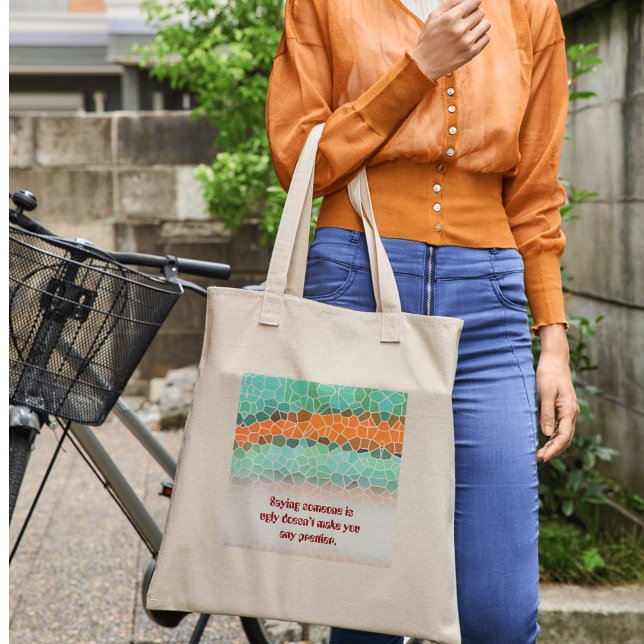 Bolsa Tote Unique Colorful Triangle Pattern & Quotes (Unique Colorful Triangle Pattern & Quotes Tote Bag)