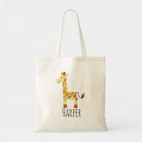 Unisex Watercolor Baby Giraffe Safari e Nome