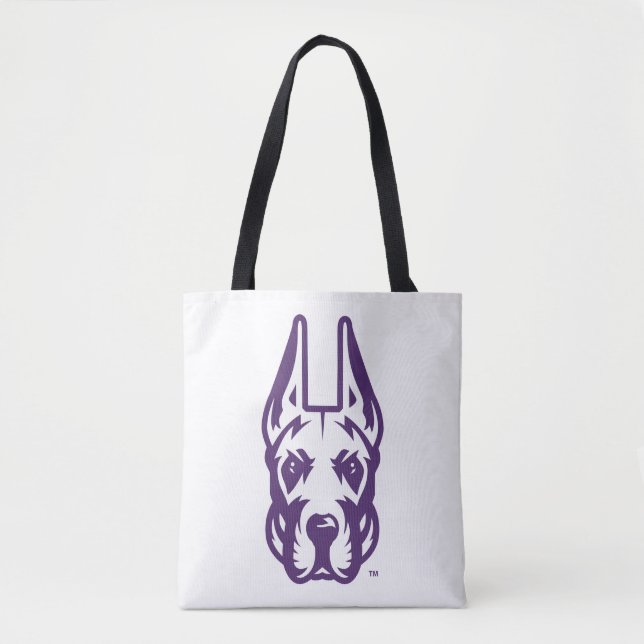 Bolsa Tote Universidade de Albany Great Dane Mascot Head (Frente)