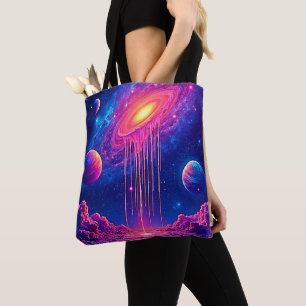 Bolsa Tote Universo de Neon: Estrelas Reluzentes