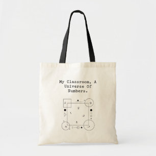 Bolsa Tote Universo de Números da Sala de Aula Mundo da Mat