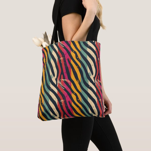Bolsa Tote Urbanas de Cores Zebra (Close Up)