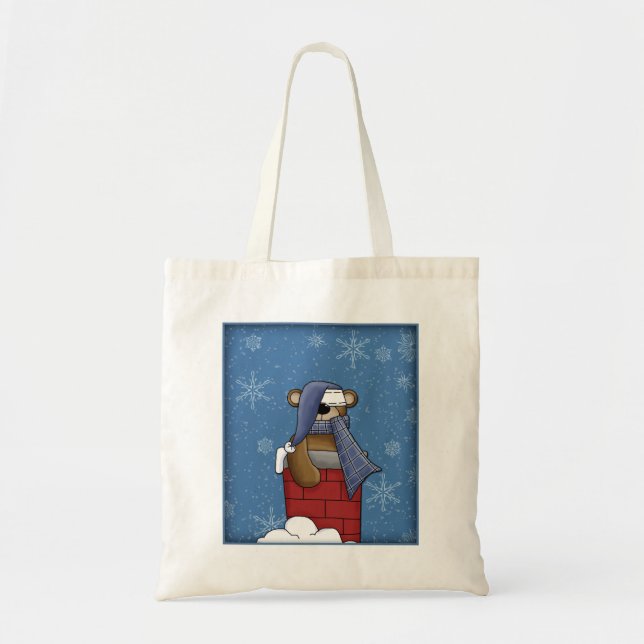 Bolsa Tote Ursinho bonito - design do Natal (Frente)