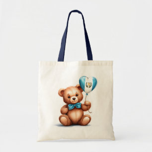 Bolsa Tote ursinho de pelúcia e balão com a bandeira da Guate