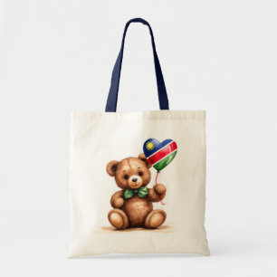 Bolsa Tote ursinho de pelúcia e balão com a bandeira da Namíb