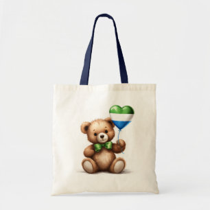 Bolsa Tote ursinho de pelúcia e balão com a bandeira de Serra
