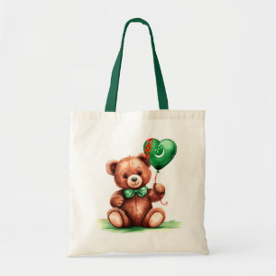 Bolsa Tote ursinho de pelúcia e balão com a bandeira do Turqu