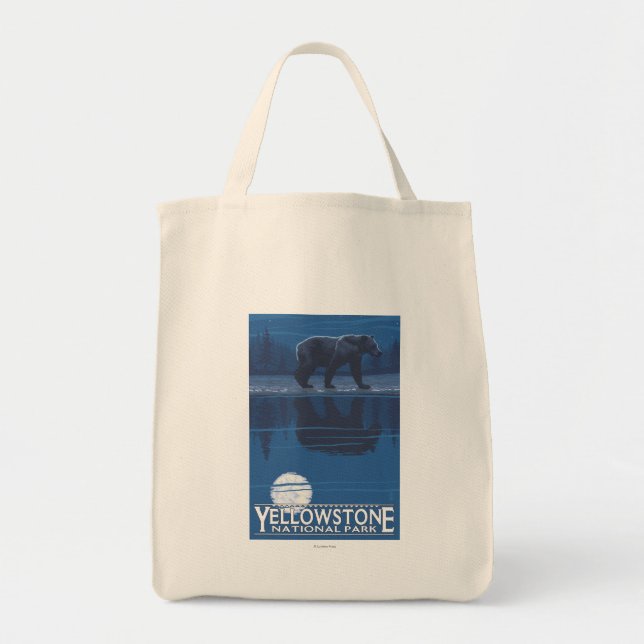 Bolsa Tote Urso à Lua - Parque Nacional de Yellowstone (Frente)