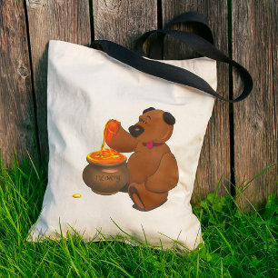 Bolsa Tote Urso Adorável de Amor com Pote de Mel