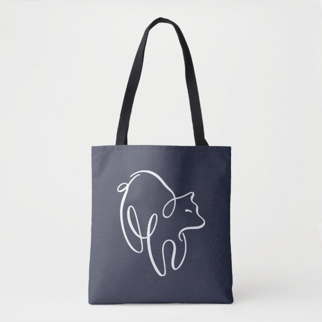 Bolsa Tote Urso Calligráfico Penwork (Frente)