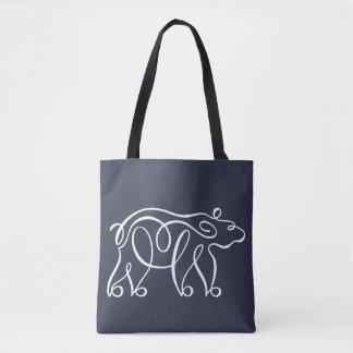 Bolsa Tote Urso Calligráfico Penwork