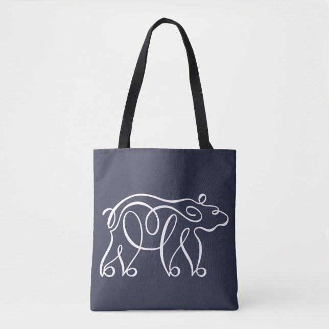 Bolsa Tote Urso Calligráfico Penwork (Frente)