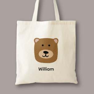Bolsa Tote Urso castanho-branco