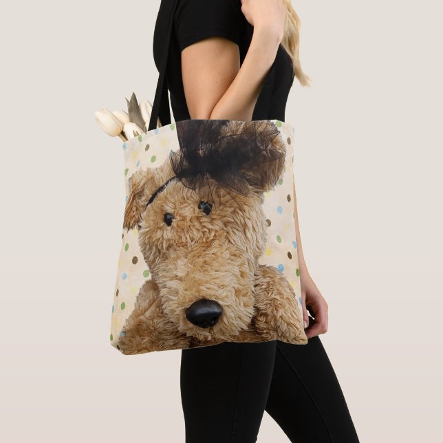 Bolsa Tote Urso Castanho Cinto Na Colmeia (Close Up)