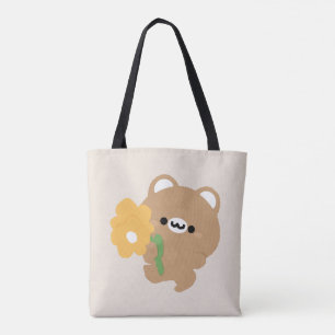 Bolsa Tote Urso Castanho Romântico bonito