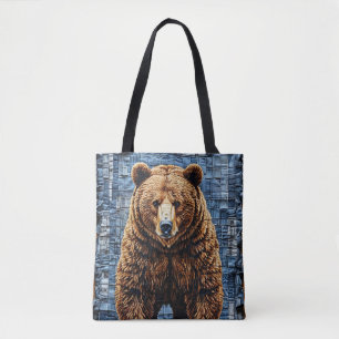Bolsa Tote Urso cinzento