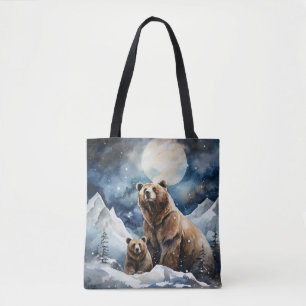 Bolsa Tote Urso Cinzento e Bebê